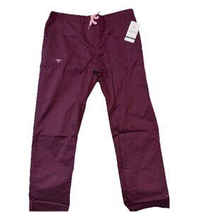 Med Couture Signature Quick Dry Stretch Women's Scrub Pants -Large -Wine